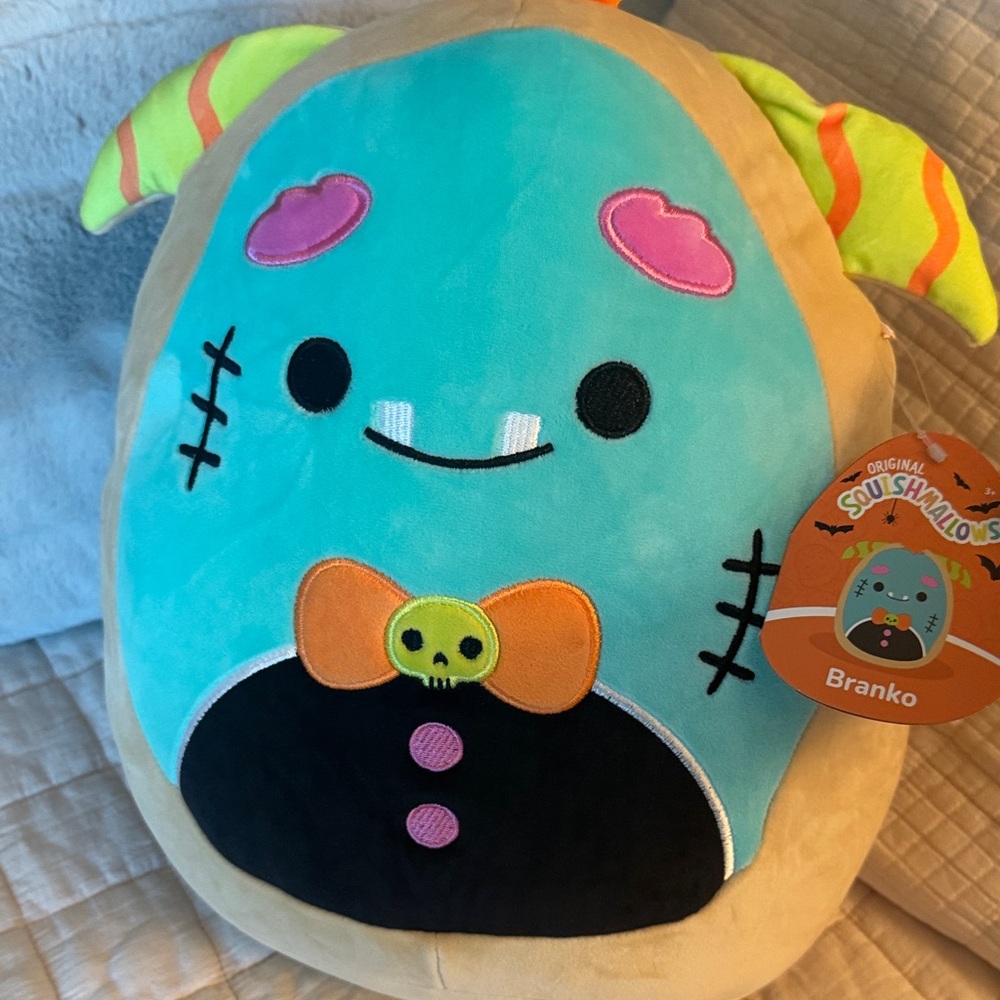 Squishmallows Branko Turquoise and Orange Plush